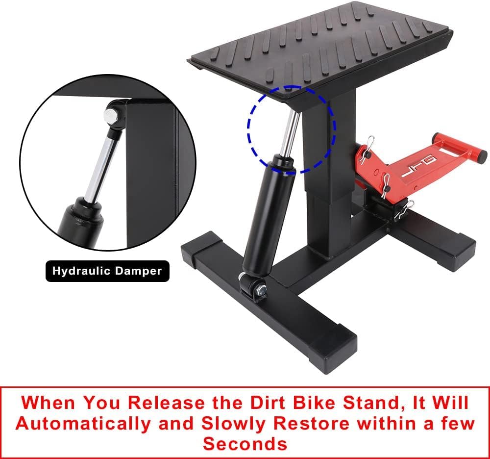 JFG RACING Motorcycle Dirt Bike Stand 1000Lbs Capacity Lift Jack Hoist Table Height Adjustable Lifting Stand Ideal for Dirt Pit Bike Repair&Maintainance,Dirt Bike Accessories