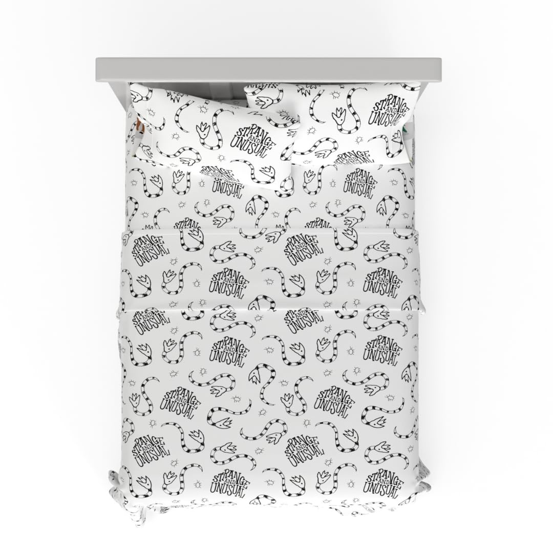 Franco Collectibles Beetlejuice Halloween Bedding Super Soft Microfiber Queen Sheet Set, College Dorm Essentials, (Officially Licensed Product)