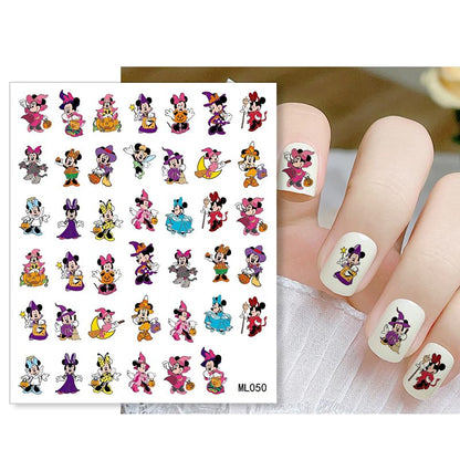 8 Sheets Laser Halloween Nail Art Stickers - Cute Ghost Cartoon Self Adhesive Nail Design Stickers - Supply Laser Pumpkin Ghost Nail Decals for Women Girls DIY Manicure
