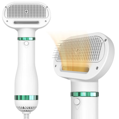 KUUBIA Pet Hair Dryer for Small-Sized Dogs and Cats | 2-in-1 Dog Hair Dryer with Self Cleaning Slicker Brush | Dog Blow Dryer | 300 Watts, Overheat Protection, Portable, Adjustable Temperature