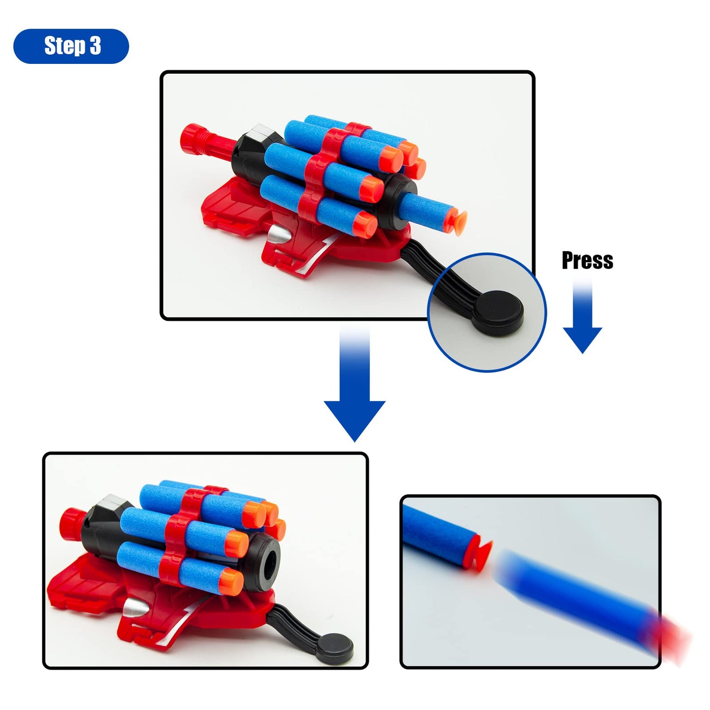 keumi 2 Sets Spider Web Shooters Cosplay Launcher Gloves with Wrist Toy Set Hero Webs Shooter Easter Basket Stuffers