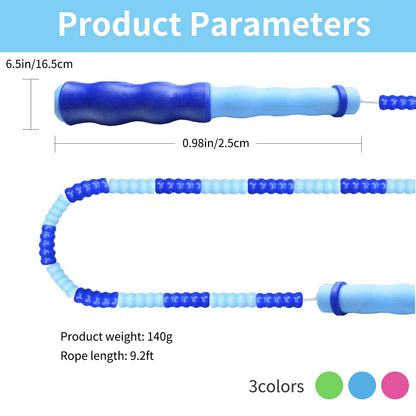 Leeboom Jump Rope, Adjustable Length Tangle-Free Segmented Soft Beaded Skipping Rope, Fitness Jump Rope for Kids, Man, and Women Weight Loss 9.2 Feet