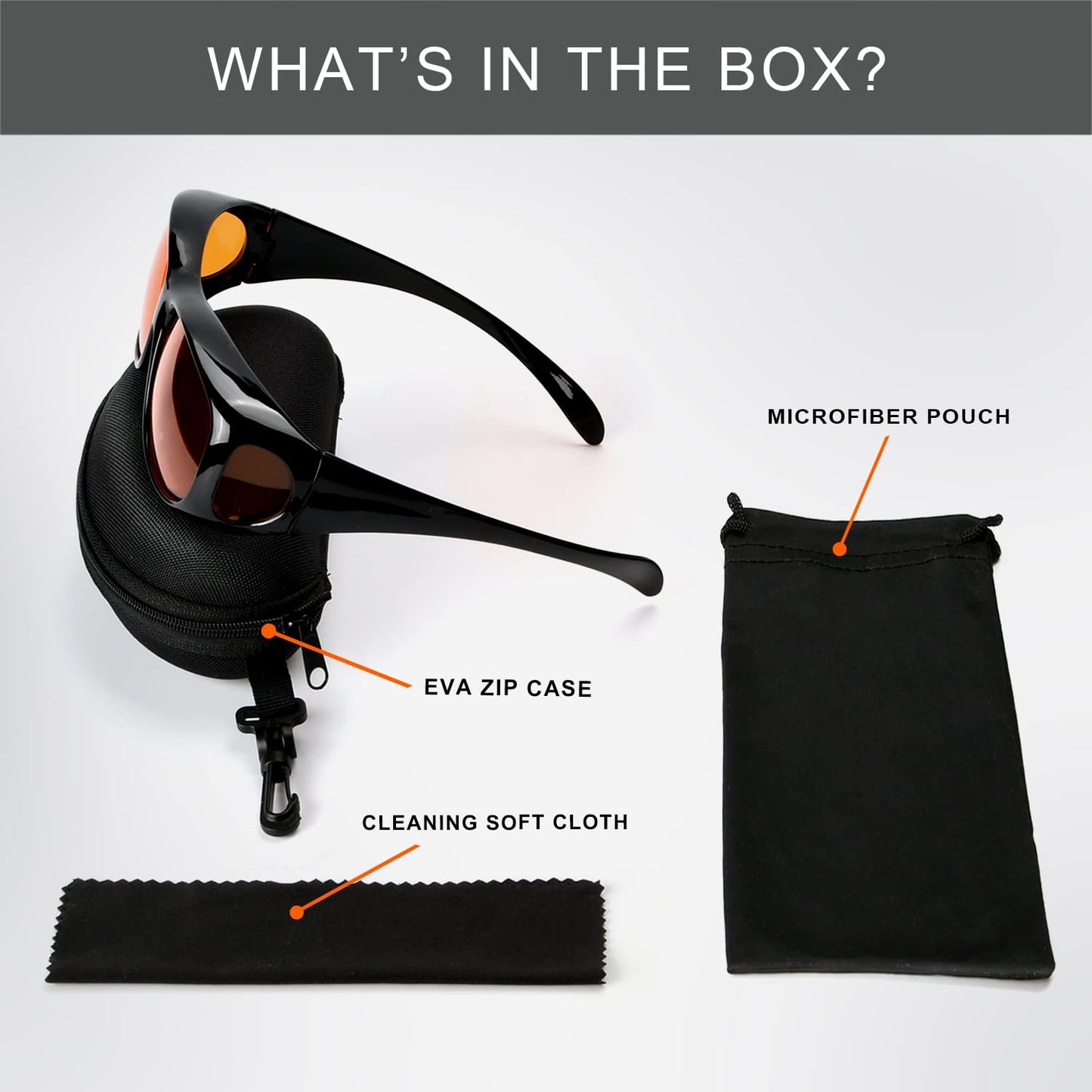 Eyekepper 100% Blue Light Reduction,Huge Fitover Anti-Blue Blocking Computer Eyeglasses with Extra Amber Lenses, Black