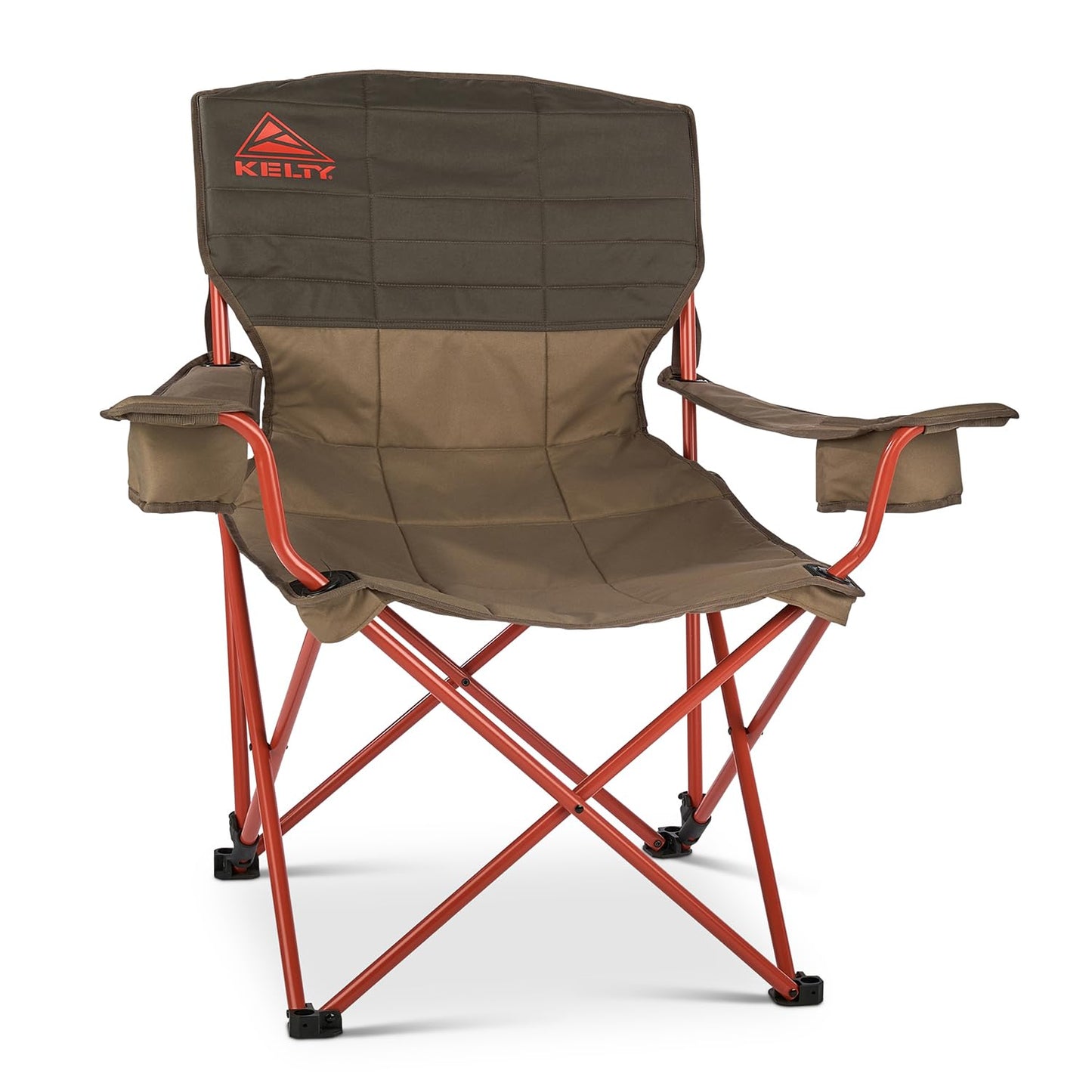 Kelty Deluxe Lounge Chair – Folding Outdoor Camp Chair, Insulated Cupholders, Customized Recline, Steel Frame, Padded Roll Storage, 2024 (Bungee)