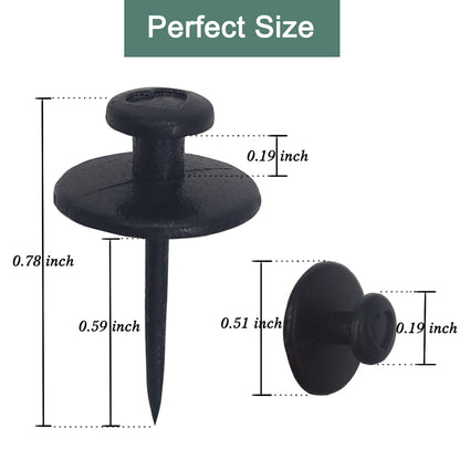 30 PCS Push Pins Picture Hangers Wall Hooks, Double Headed Thumb Tacks for Wall Hangings, Renter Friendly Decor Small Picture Frame Hangers for Drywall Cork Board Home Office Photo Decorations(Black)