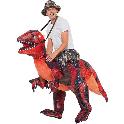GOOSH Inflatable Dinosaur Costume for Adult Halloween Costume Women Man Funny Blow up Costume for Halloween Party Cosplay