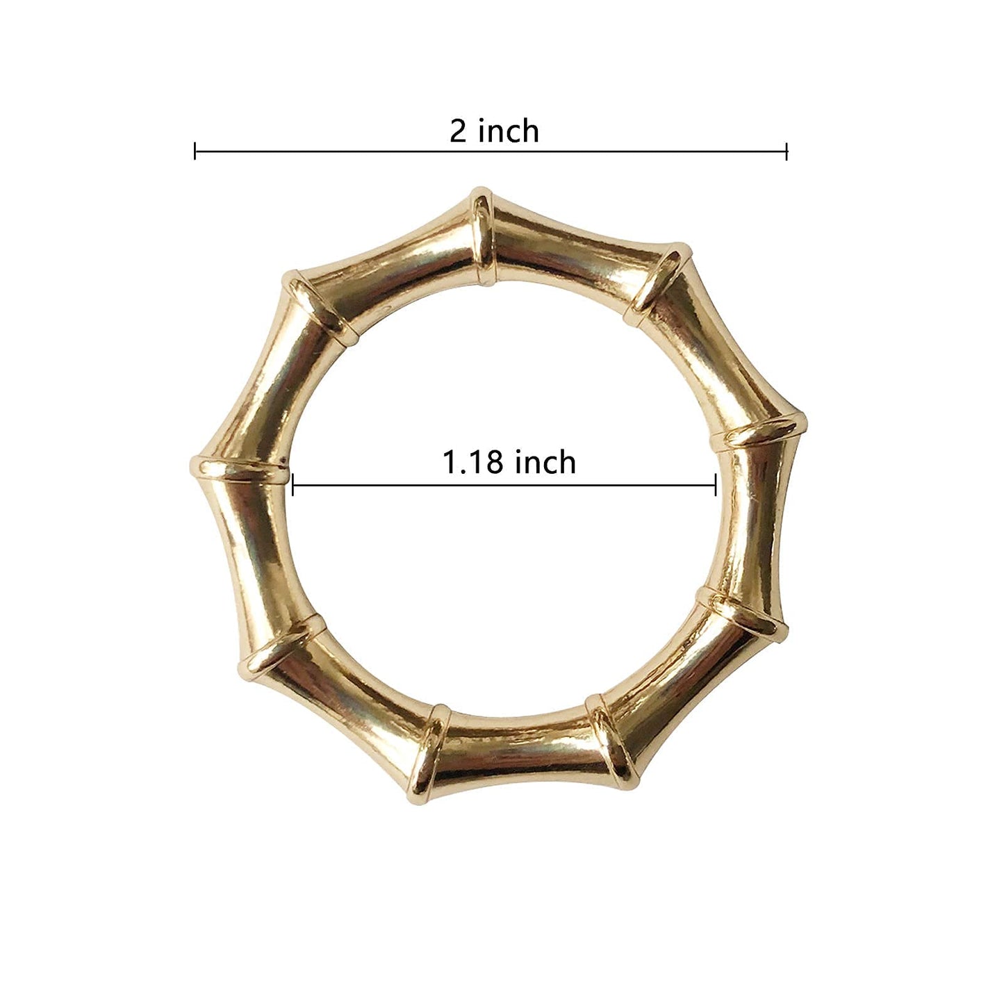 Kintyno Napkin Rings Set of 6 Bamboo Knuckles Style Gold Napkin Holder Ring for Table Decoration,Wedding,Family Dinner,Party, Christmas,Thanksgiving Day,Birthday