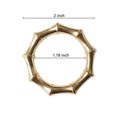 Kintyno Napkin Rings Set of 6 Bamboo Knuckles Style Gold Napkin Holder Ring for Table Decoration,Wedding,Family Dinner,Party, Christmas,Thanksgiving Day,Birthday