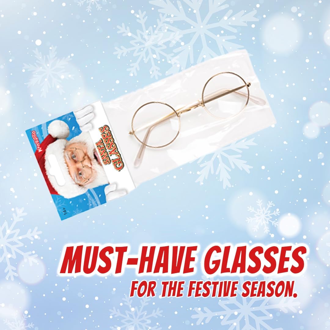 Kangaroo Gold Costume glasses - Round Fake Glasses For Men and Kids - Circular Glasses Spectacles - Metal Frame Plastic Lenses - Non Prescription - Nerd Halloween Cosplay Accessories and Apparel