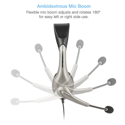 Cyber Acoustics USB Mono AC-840 Headset, Headphone with microphone, Great for Education, Office and Call Centers (AC-840)