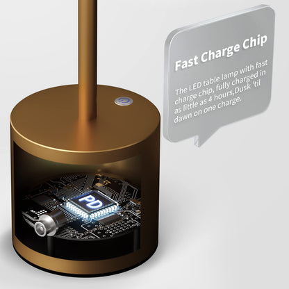 YIBEN 2Pack Cordless Table Lamp, Rechargeable LED Battery 5000mAh Metal USB Portable Powered Desk Lamp, 3 Levels Brightness Light for Restaurants Outdoor (2pack 10.25in Titanium)