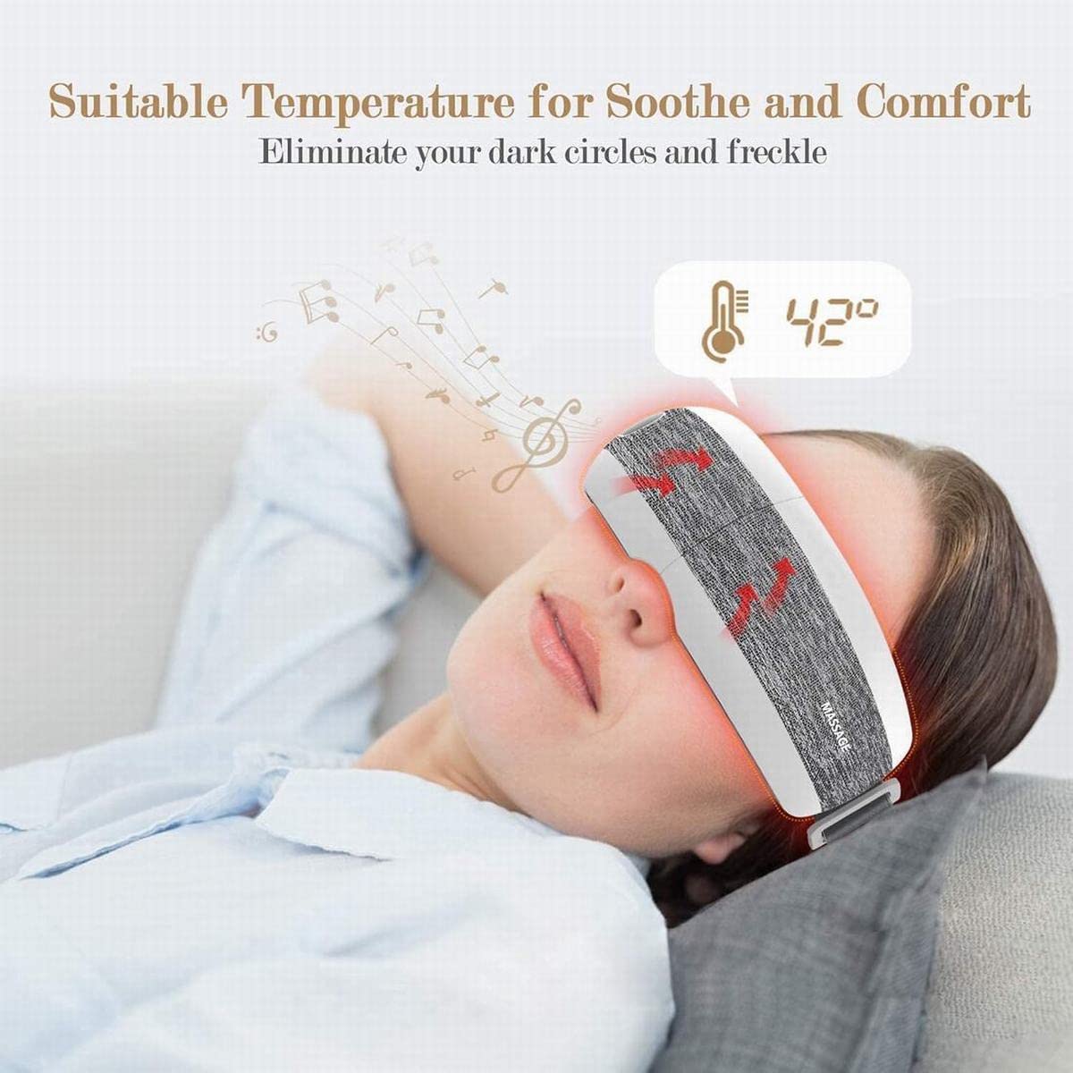 Fronnor Eye Massager with Heat for Relief,Heated Eye Mask with Music Eye Care Device for Eye Strain,Great Gift Idea