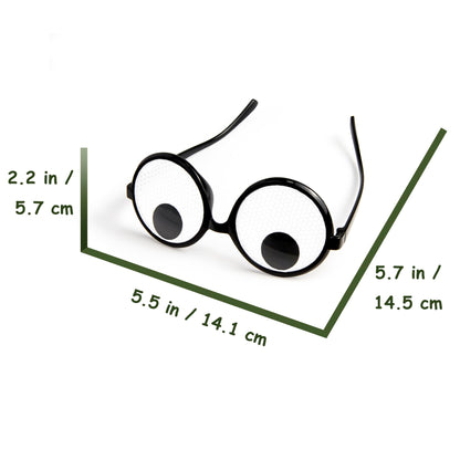 HOHAJIU Googly Eyes Glasses, Funny Glasses Pranks Toy, Novelty Shaking Giant Eye Glasses, Funny Costume Accessories for Dress Up Party, Halloween or Birthday Party Favors, Party Supplies （6PCS）