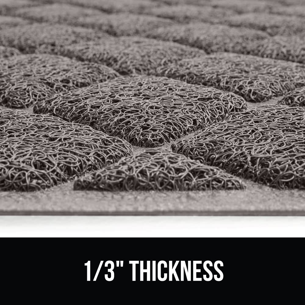 GORILLA GRIP Cat Litter Box Mat, Water Resistant, US Designed Kitty Litter Trapping Mats, Easy to Clean, Scatter Control, Less Mess and Clean Floors, Kitten Supplies for Indoor Cats, 24x17 Gray