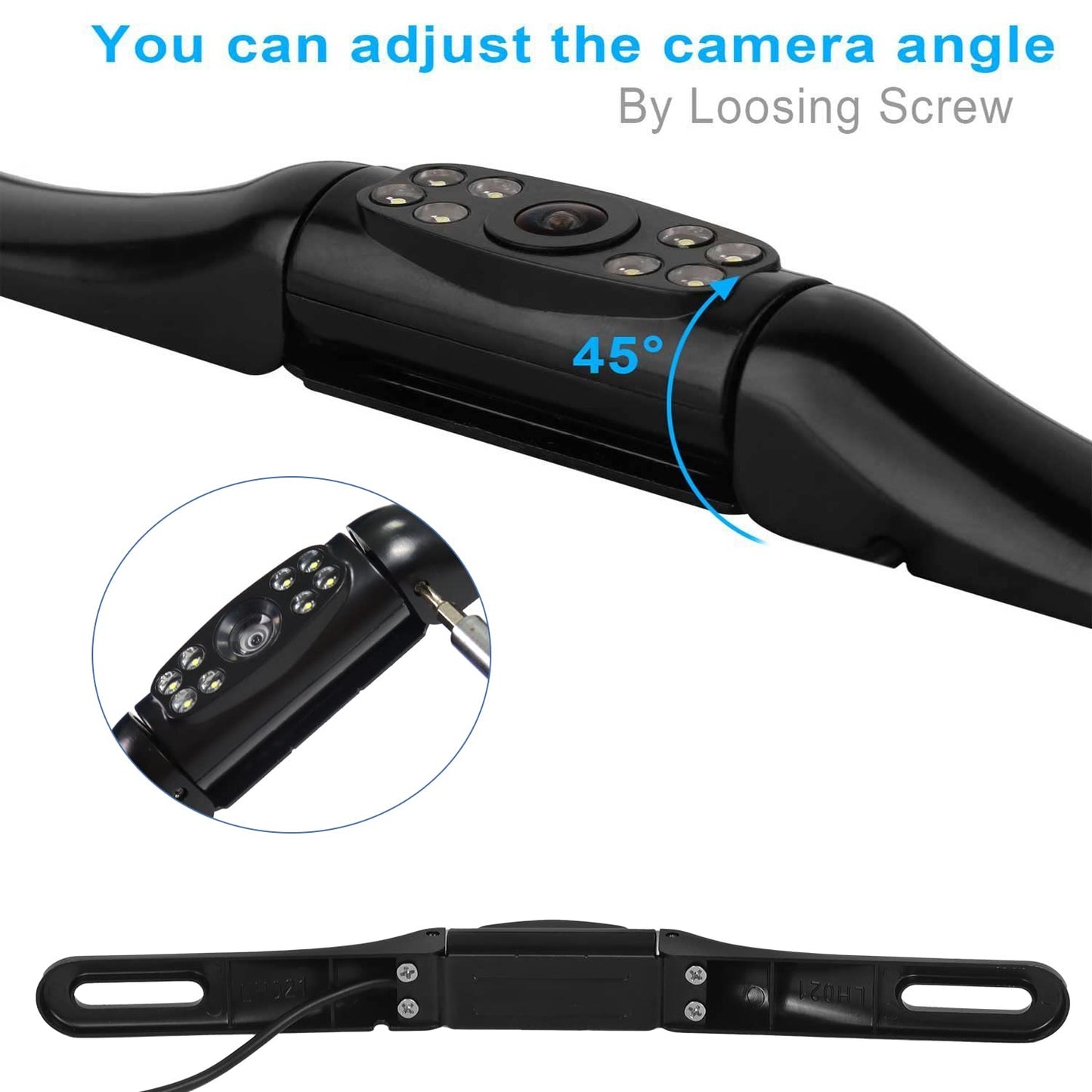 Kairiyard License Plate Backup Camera, Waterproof 170° View Rear View Reverse Camera Night Vision Back up Camera Systems for Cars Trucks Pickup SUVs Trailer