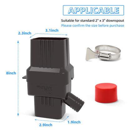 KMJETNIVY Rainwater Collection System,for 2"X3"Downspout Diverter with Adjustable Collection Capacity, Rain Barrel Diverter Kit RainWater Catching