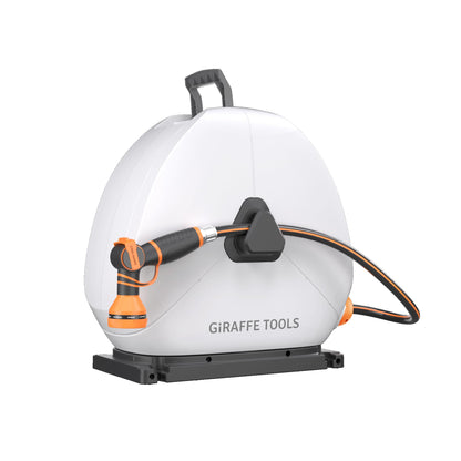 Giraffe Tools Ground Mounted Retractable Hose Reel 1/2 Inch x 130FT, Heavy Duty Automatic Rewind Garden Hose Reel, with Flexible Swivel Base for Lawn, Concrete Floor