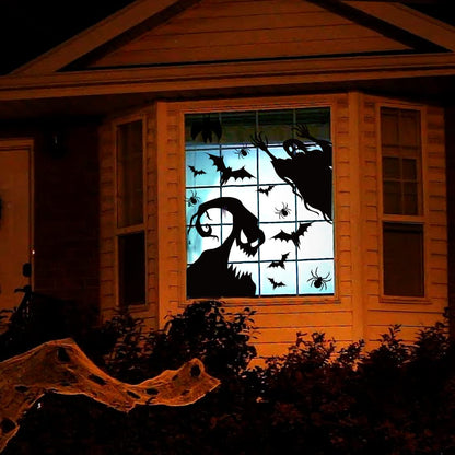 Hidreas Large Halloween Window Clings Stickers, Halloween Window Decorations Halloween Window Silhouette for Windows Glass Walls