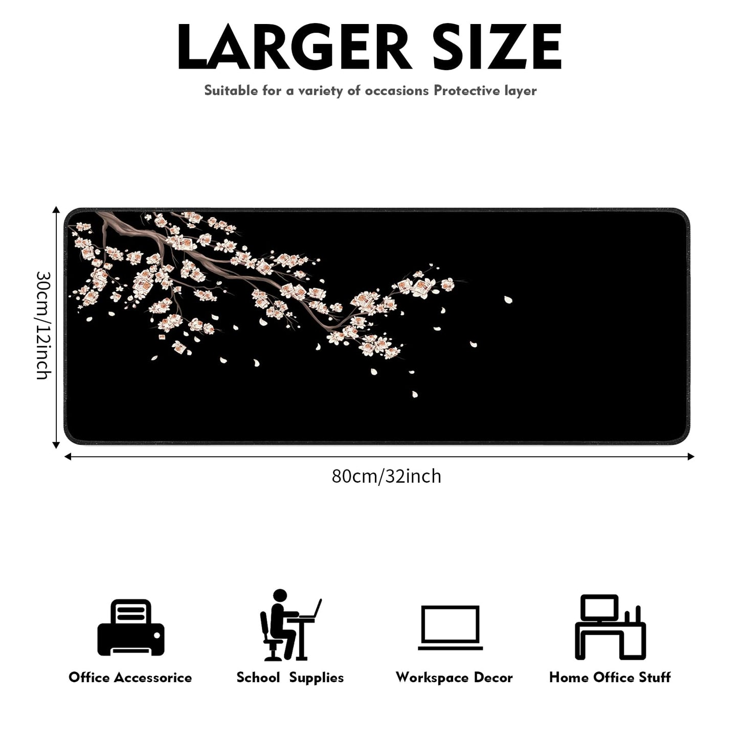 eulps Gaming Mouse Pad, Large Mouse Pad, Desk Mat Extended Mousepad, with Non-Slip Rubber Base Desk Pad for Home Office, 31.5 X 11.8 (20)