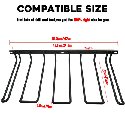 2 Pack Drill Holder, Power Tool Organizer Wall Mount, 80lb Heavy Duty Bearing Capacity Garage Storage, 4 Cordless Metal Shelf, Utility Storage Rack for Dewalt Cordless Tools Father Day Gifts