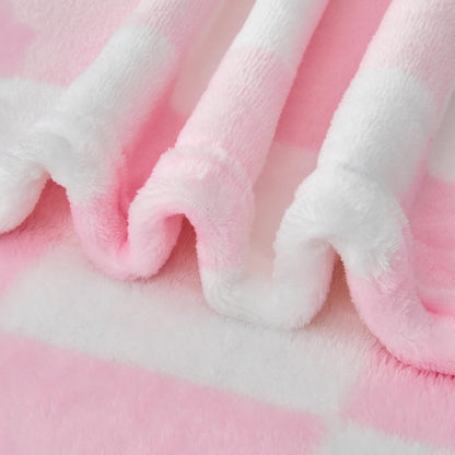 Edenleaf Pink Checkered Blanket, Soft Cozy Fleece Checkered Throw Blankets for Bed Sofa Couch Camping, Ultra Fluffy Throws for All Seasons, 50x60 Inch, Pink