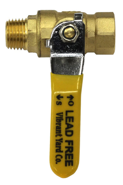 Lead-Free Forged Brass Air Compressor In-Line Ball Shut Off Valve, Quarter Turn, 1/4" Male NPT (MNPT) X 1/4" Female NPT (FNPT) Qty: 1