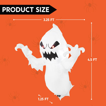 Joiedomi 4.5 FT Halloween Inflatable Ghost with Build-in LEDs, Blow Up Flying Ghost Broke Out from Window for Halloweeen Window Decorations, Yard, Garden, Lawn Decoration