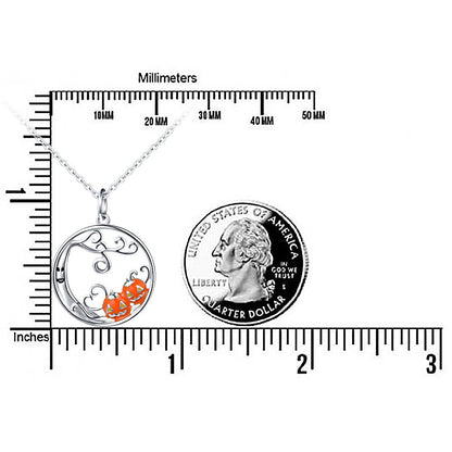 DAOCHONG S925 Sterling Silver Pumpkin and Devil Forest Pendant Necklace for Women 18"
