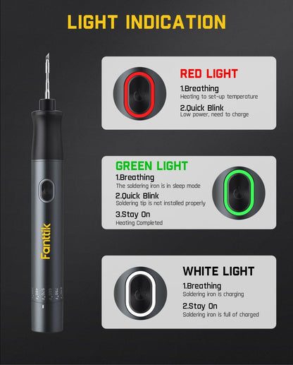 Fanttik T1 Max Soldering Iron Kit, Cordless Soldering Iron, 7 Seconds Fast Heating(390°F-840℉), Auto Sleep, 4 Precision Soldering Tips(C210), 360° Swivel Stand, Soldering Iron for Precision Repair
