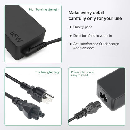 Dzytnsy 65W USB C Charger Compatible with Lenovo Thinkpad/Yoga/Chromebook Laptop Computer 65W 45W USB C Fast Power Adapter