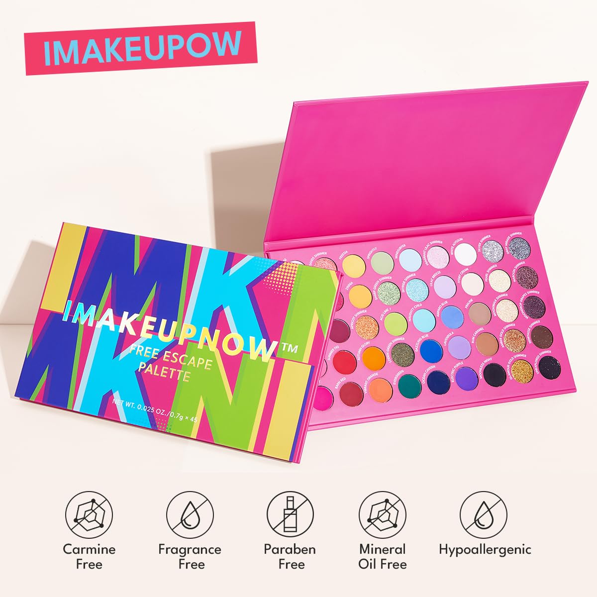 imakeupnow 45 Shades Eyeshadow Palette, Highly Pigmented Colorful Collection Makeup Palette, Matte Shimmer Metallic Glitter Eye Shadow For Long Lasting Eye Make Up
