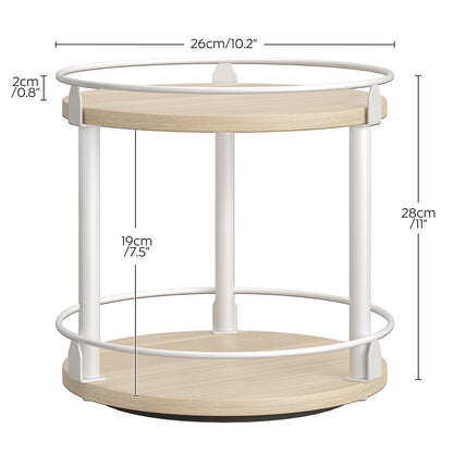 3-Tier Lazy Susan Organizer, Rotating Spice Rack, Spinning Organizer, Industrial Turntable Spice Rack Organizer for Cabinet, Kitchen Countertop, Pantry, Rustic Brown and Black SR23BR
