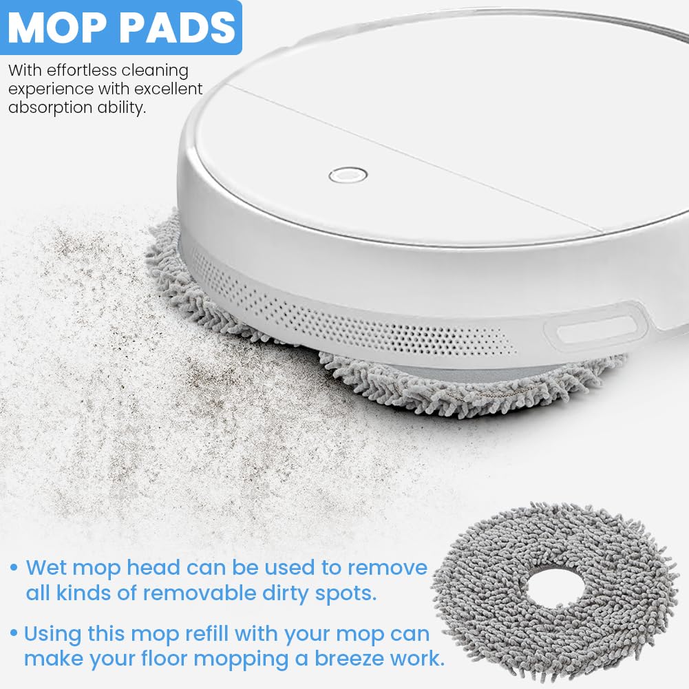 8pcs Mop Pads Compatible with Roborock Q Revo/Qrevo MaxV Robot Vacuum Cleaner, roborock mop pads, Spin Cleaning Pads Replacement Accessories