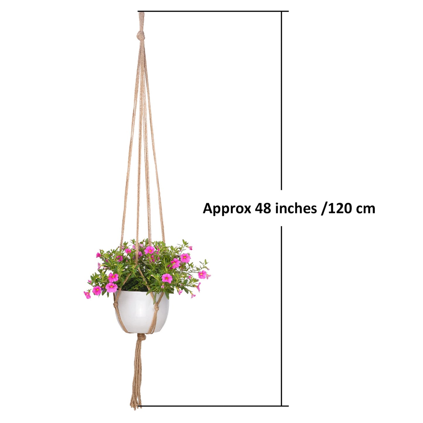EBOOT 2 Pack 48 Inches Large Macrame Plant Hanger Rope to Hang Flower Pot Plant Holder for Indoor Outdoor Decorations, 4 Legs