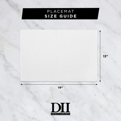 DII Heavyweight Fringed Check Tabletop Collection, Placemat Set, 13x19, Bright Green, 6 Piece