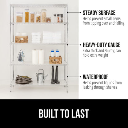 GORILLA GRIP ShelfGuard Wire Shelf Liner Compatible with Amazon Basics Shelving Unit, Set of 3 Waterproof Liners for Organizing Metal Rack Shelves, Kitchen Cabinets, Cupboard, Pantry, 14x24 Clear