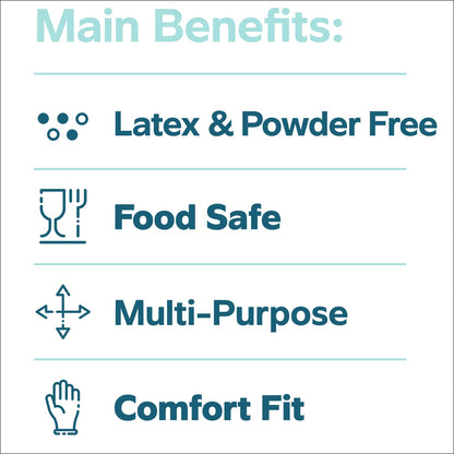 Comfy Package [500 Count Disposable Poly Plastic Gloves for Cooking, Food Prep, and Food Service, Latex & Powder Free - One Size Fits Most