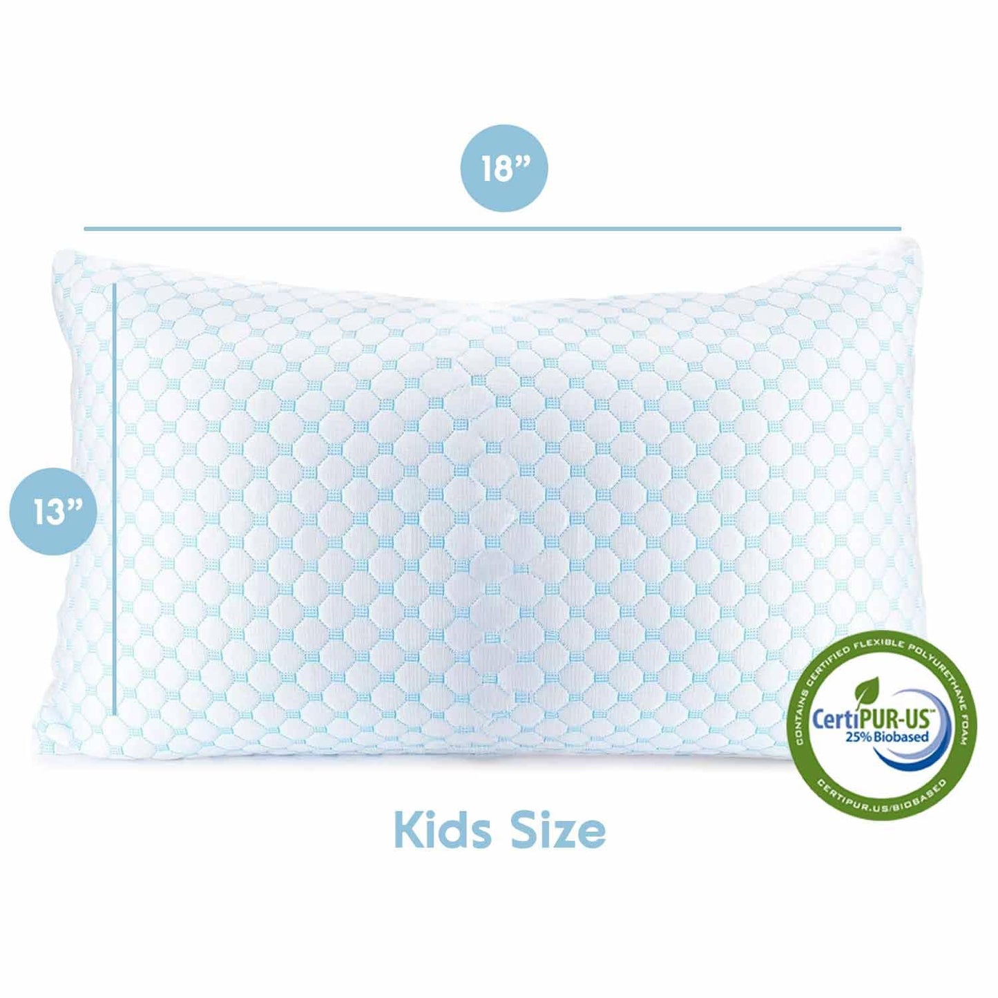 Nestl Cooling Kids Pillow for Sleeping 1 Pack, Luxury Shredded Memory Foam Pillows Kids Size, Adjustable Cold Gel Pillows for Hot Sleepers Supportive Cool Pillow for Side Back Stomach Sleepers