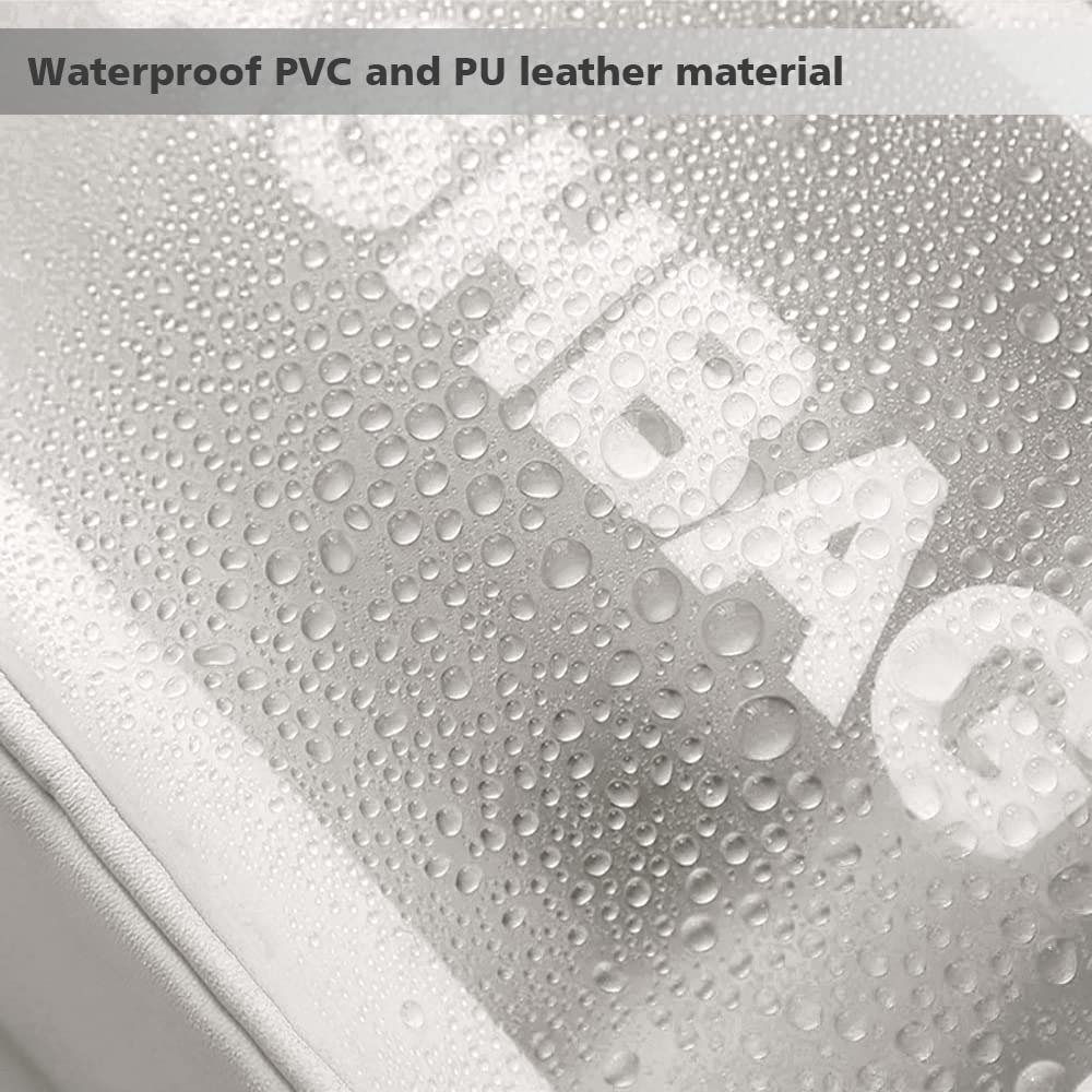 DAPOWER Travel Toiletry Bag for Women and Men, Matte Translucent Toiletry Bag with Handy Handle, Makeup Cosmetic Organizer Bag for Travel Toiletries Accessories (White-XL)