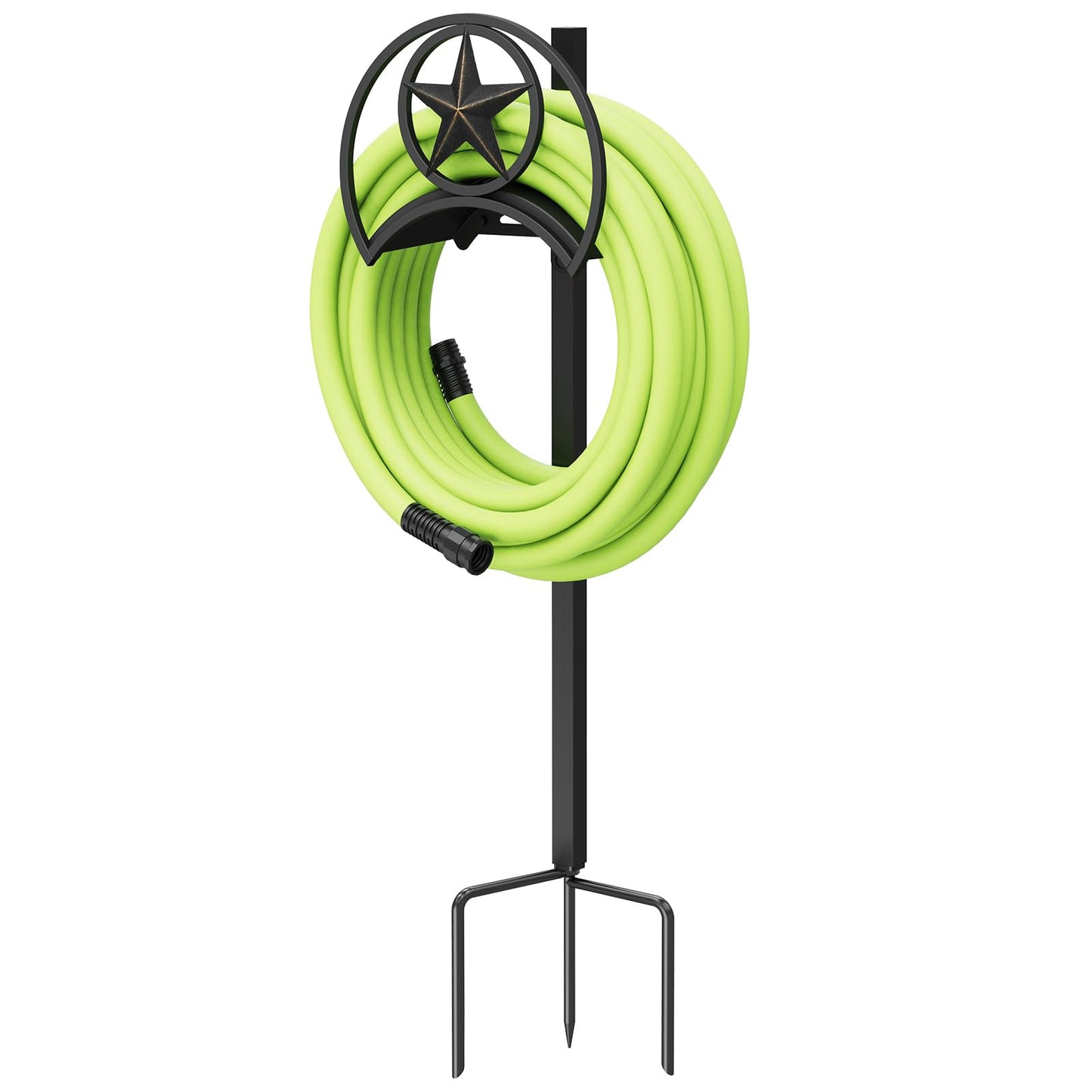 GOFORWILD Garden Hose Holder, Decorative Hose Butler Sturdy Water Hose Rack, Durable Wall Hose Hanger, Hose Reel, Holds 125-Feet of 5/8-Inch Hose, Made of Gauge Steel, 7010