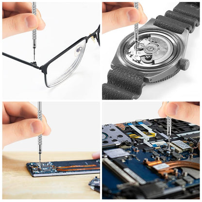 10 pcs Precision Slotted And Phillips Watch Screwdriver Set Different Sizes With 20 Extra Replace Blades Watchmaker Screwdriver Set for Watch,Jewelry,Eyeglass