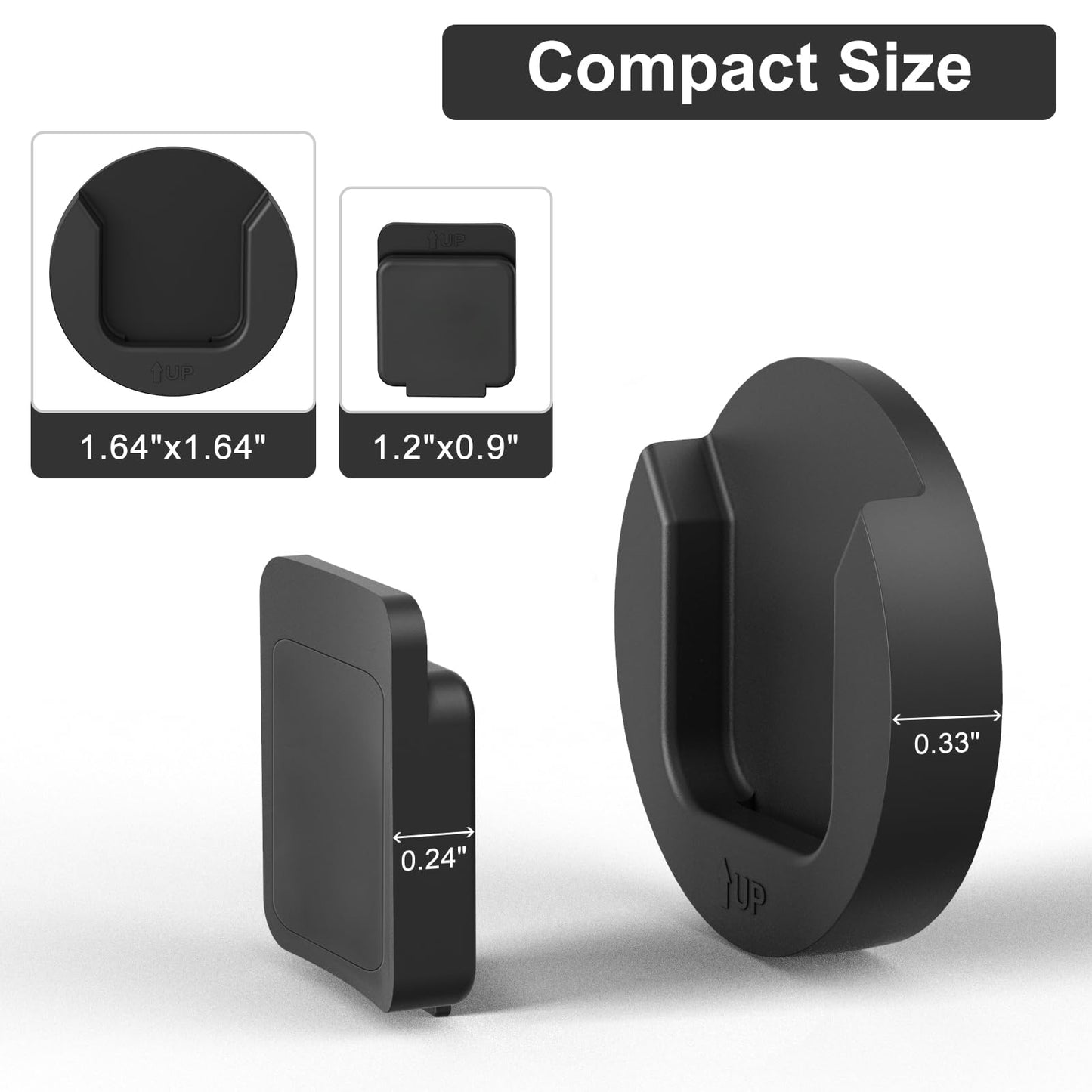 YYILIS Magnetic Remote Control Holder Wall Mount, 4 Pack Upgraded Organizers Storage Self-Adhesive TV Remote Holder for Back of TV (Black)