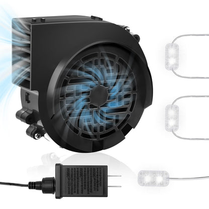 12V 0.8A Replacement Air Blower for 5-8FT Halloween Christmas Inflatables with 1.5A Adapter 3 LED Light Fans Outdoor Blow Up Motor Replacement Fan Blower Parts for Inflatables Yard Decorations