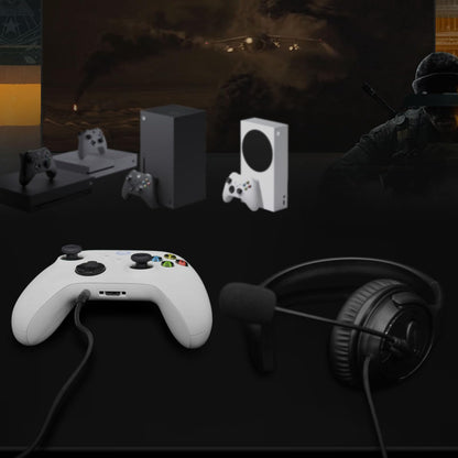 Joso Wired One Ear Headset with Mic, Single Ear Headset for PS5, PS4, Xbox, Switch, PC, iPad, Mac & Tablet with 3.5mm - Chat Headphone, Office Business, Coach, Gaming, Remote Work