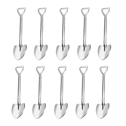 20 Pack Shovel Shape Demitasse Espresso Mini Coffee Spoons, 4.7 Inches Stainless Steel, Small for Dessert, Tea, Appetizer, Party Supplies