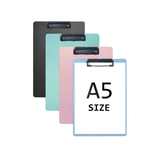 4-Pack 6" X 9" Plastic Clipboard, Assorted Colors Small Clipoards with Low Profile Clip, Clip Boards for Students, Teachers, Doctors, Nurses