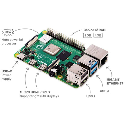 Raspberry Pi 4 Computer Model B 8GB Single Board Computer Suitable for Building Mini PC/Smart Robot/Game Console/Workstation/Media Center/Etc.