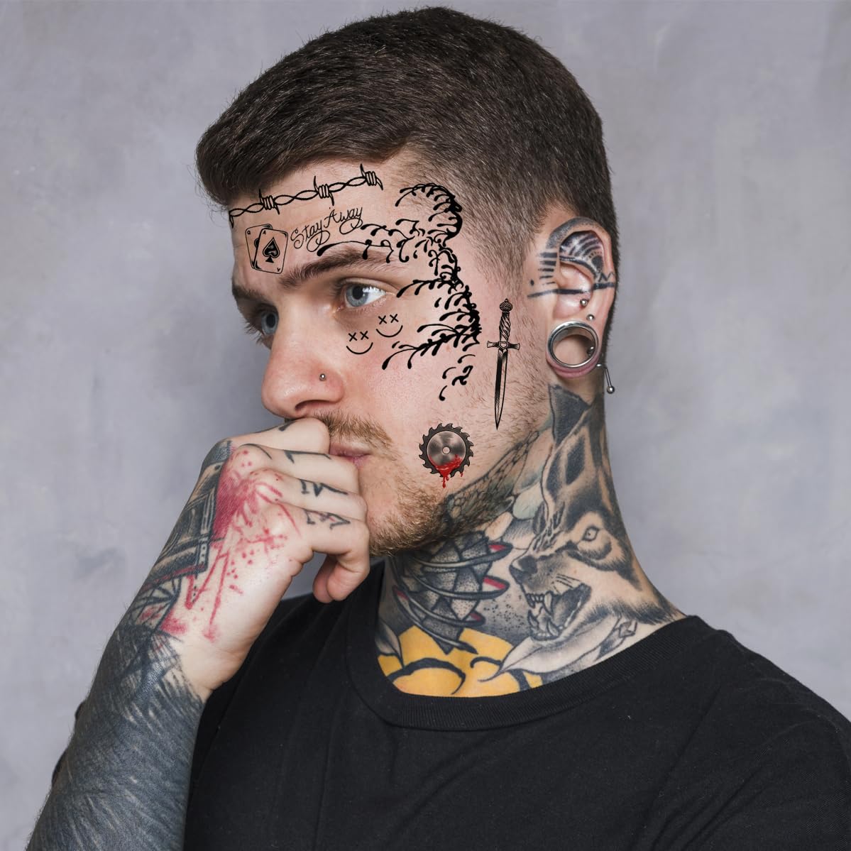 Halloween Temporary Face Tattoos, Fake Tattoo Stickers