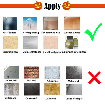 Happy Halloween Removable Wall Stickers Window Clings Art Decoration Vinyl Witch Bats Pumpkin Decals for Home Decor Indoor Outdoor