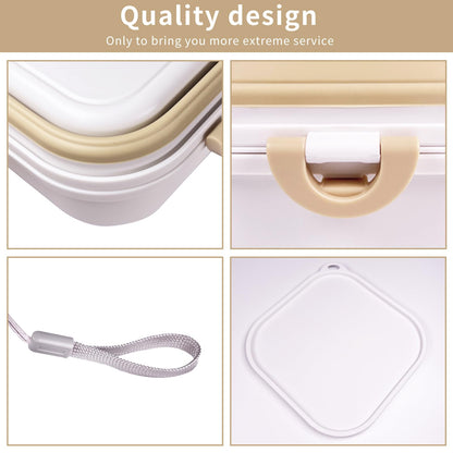 Collapsible Dog Water Bowl, Portable Dog Bowl for Traveling, 2-in-1 Pet Food and Water Feeder - Travel Dog Bowls with Lid for Walking, Traveling, Camping and Hiking